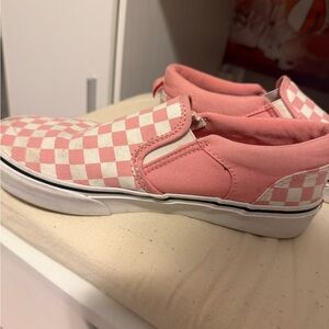 Vans Slip-On Kids Sneakers Pink and White Checkerboard